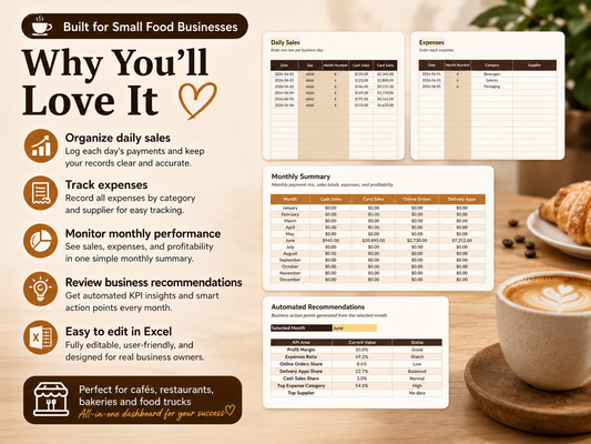 Restaurant & Coffee Shop Sales Dashboard